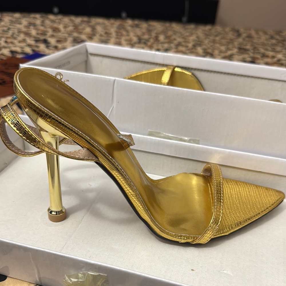 Elegant Gold Women's Heels